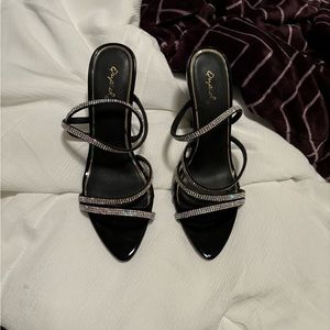 Black Rhinestone Heel